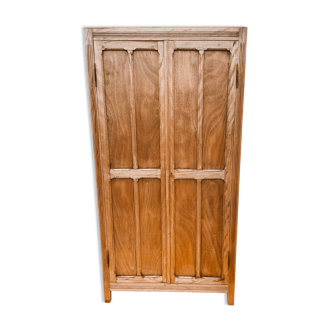 Wardrobe, vintage Parisian wardrobe in raw wood