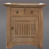 Small chest of drawers in solid oak white lead Art Nouveau style