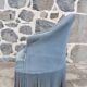 Blue velvet toad armchair