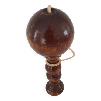 Old wooden Bilboquet - wood color Height 16 Cm
