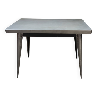 Antique large Tolix A table in brushed metal