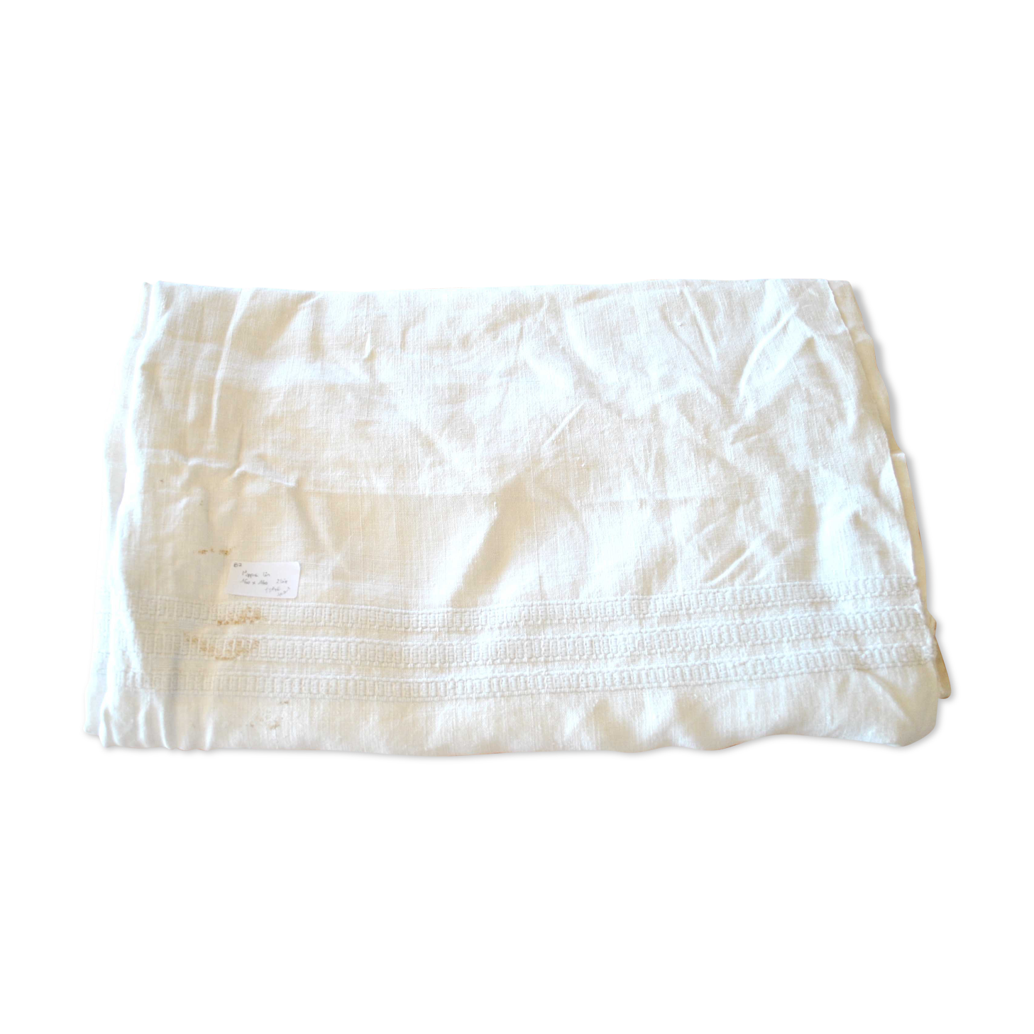 Woven linen country tablecloth - old square tablecloth 160x160 *B3*
