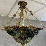 Multi-colored Murano glass grape chandelier circa 1950