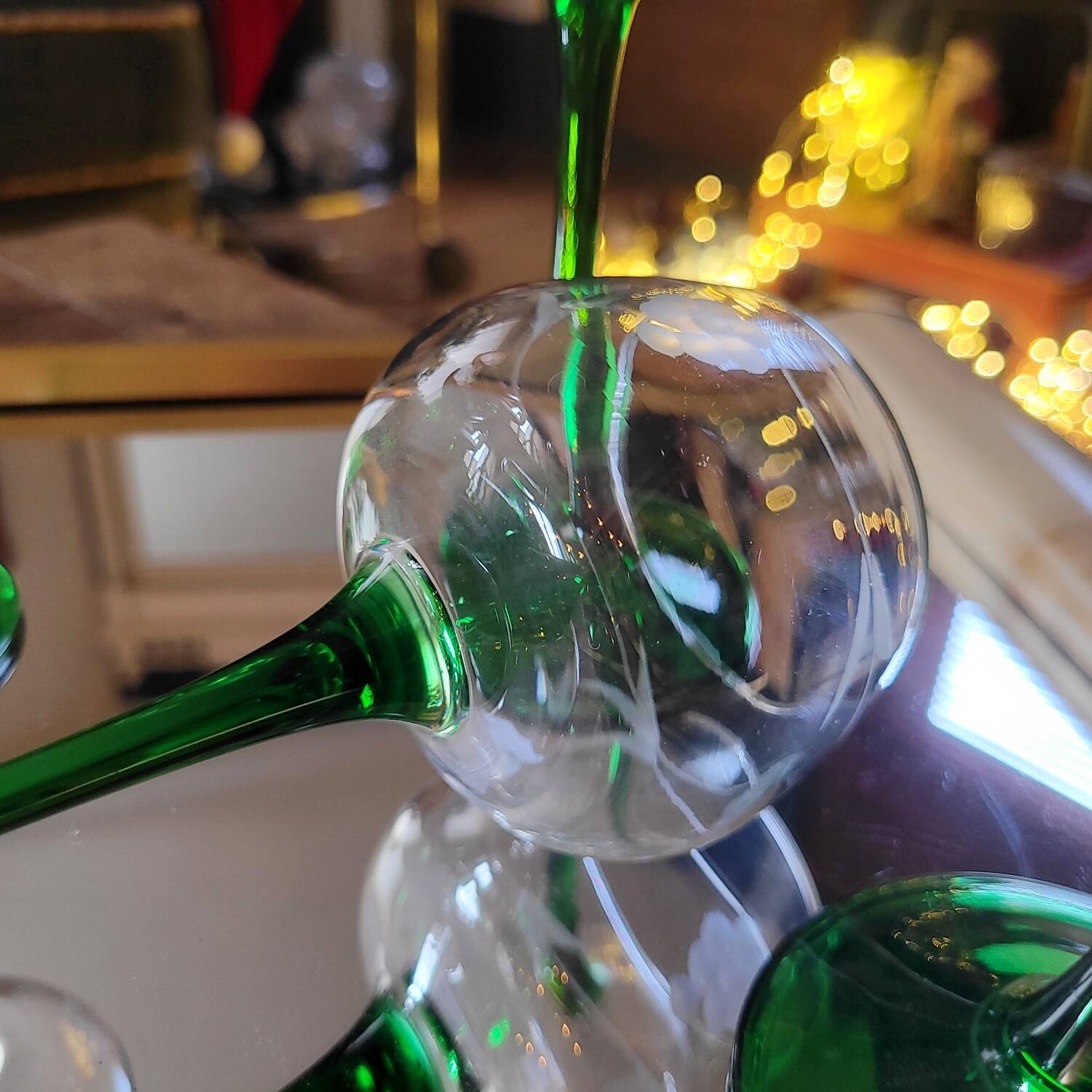 ​Suite de 6 verres Roemer à calice ciselé - Circa 1970