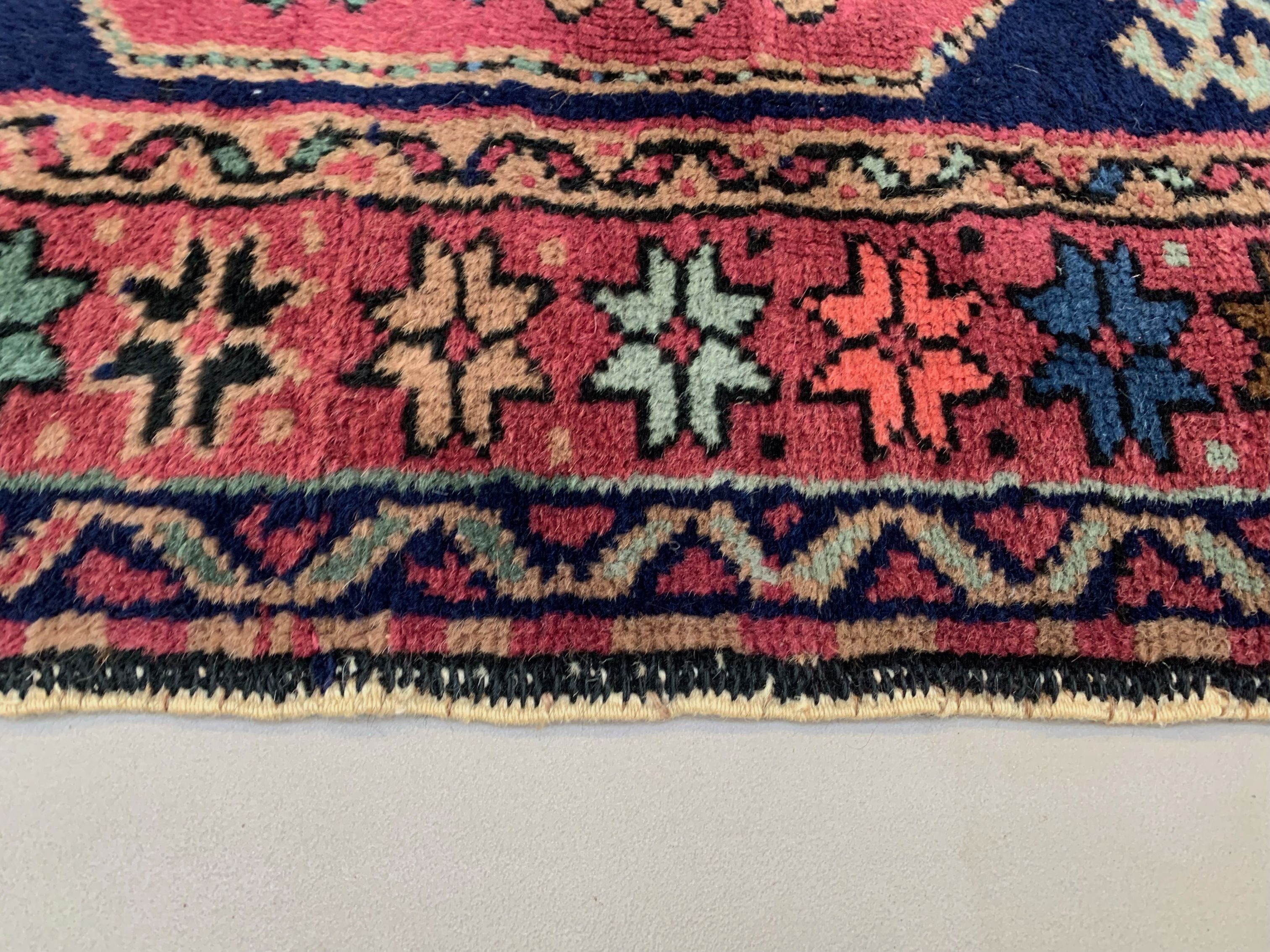 Antique azeri runner 483x84 cm, kazak, caucasian wool rug tribal handmade