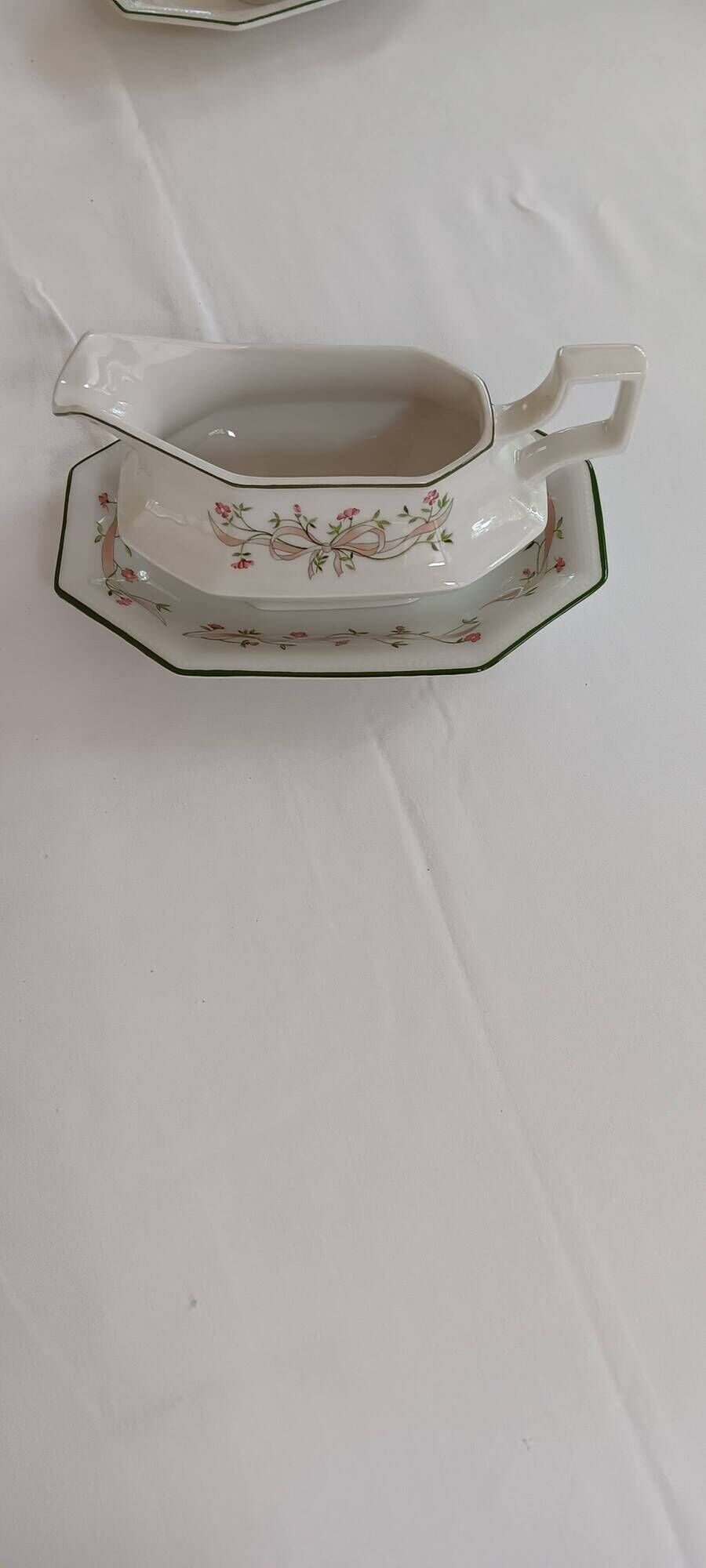 Johnson Brothers 1980s “Eternal Beau” Sauceboat + 1 Dish (set of 2)