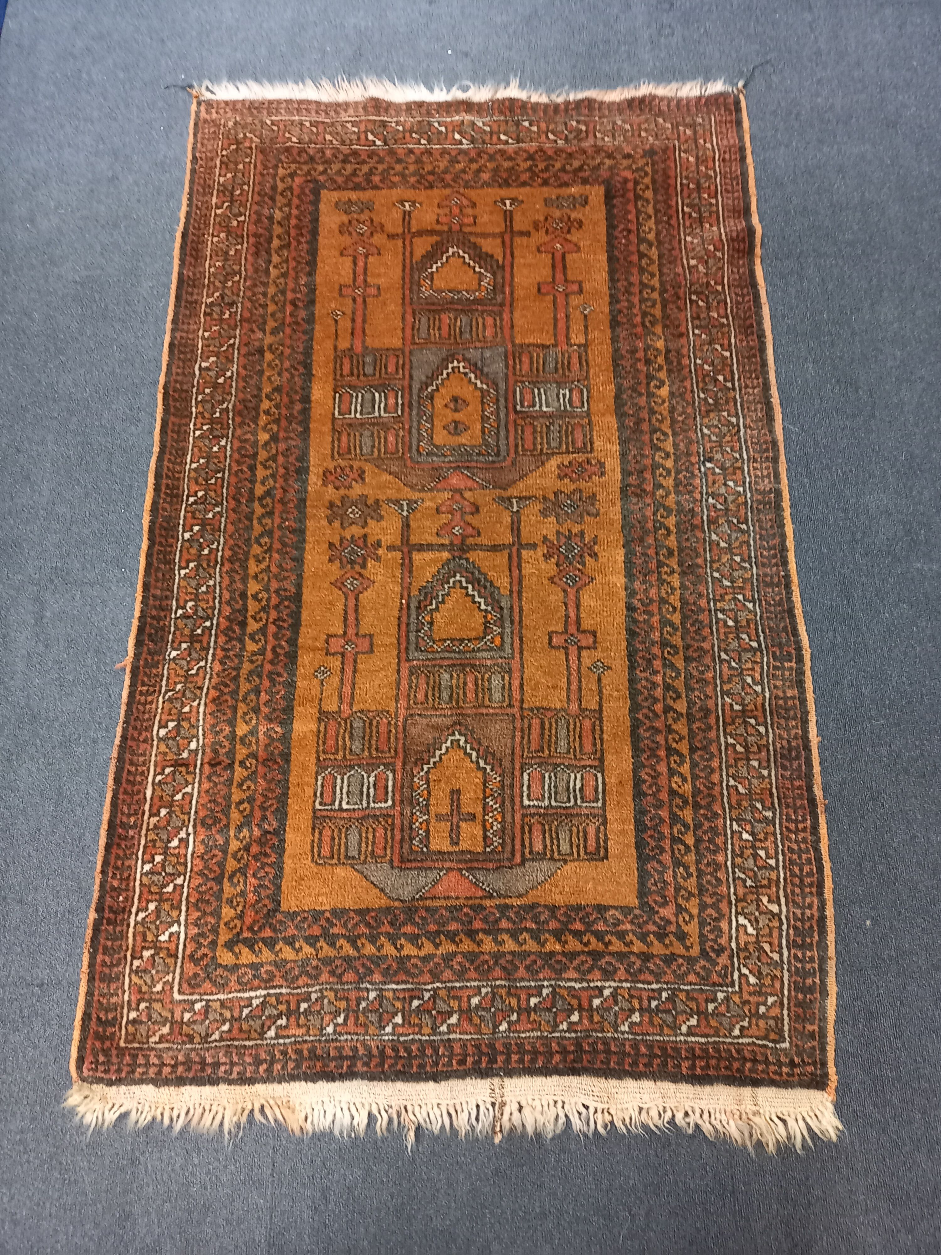 Rare Vintage Persian Church Pattern Rug