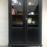 Showcase cabinet of curiosities black and wood