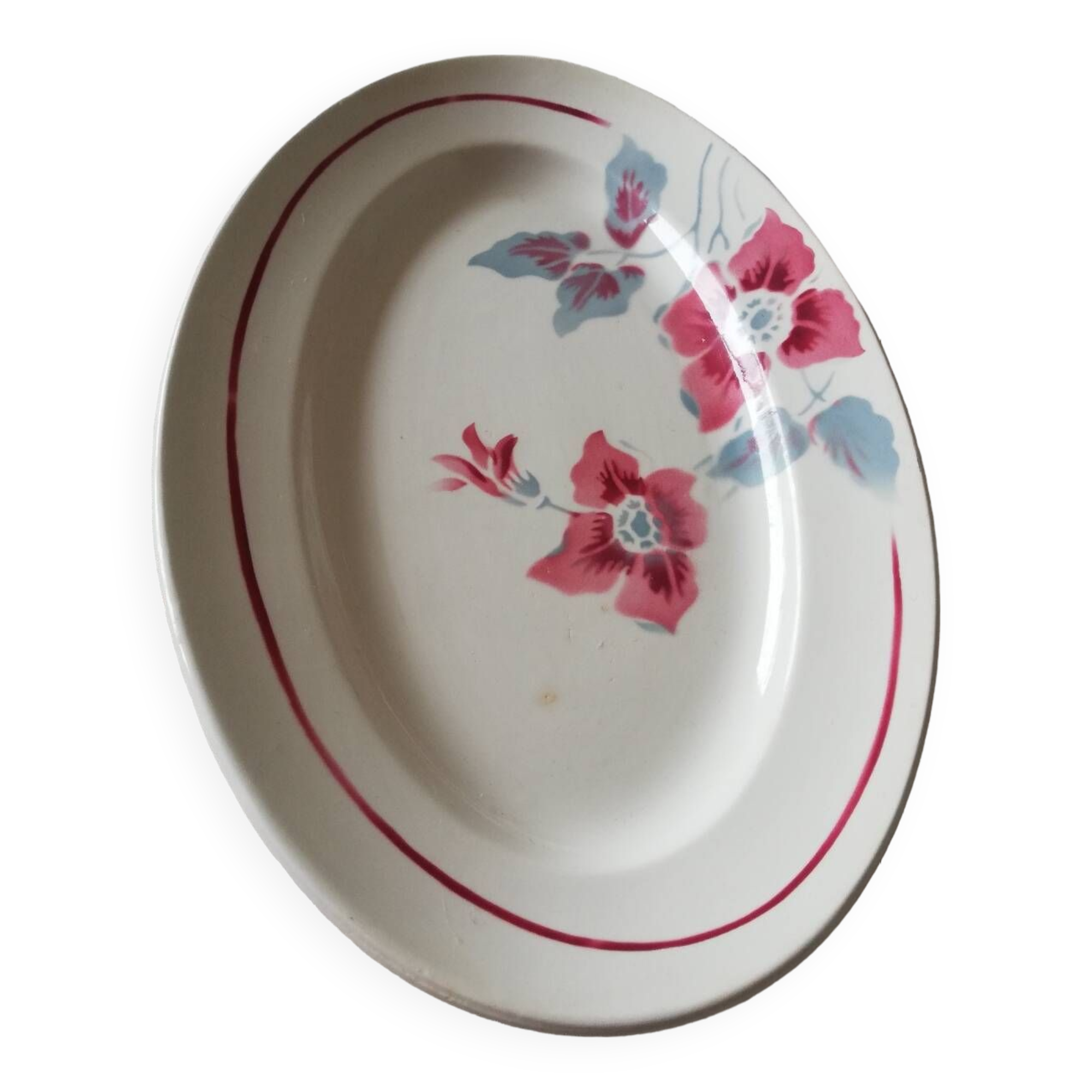 Serving dish, Digoin Clematis flowered dish