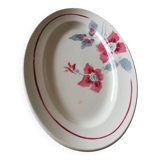 Plat de service, ravier fleuri Digoin Clématite