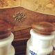 6 vintage opaline spice jars