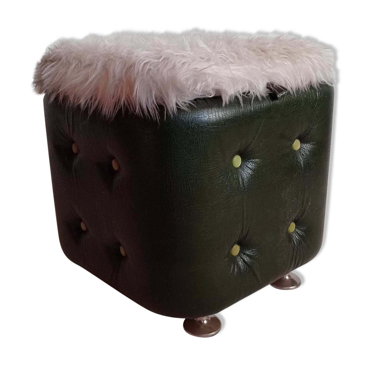 Pouf avec rangements des années 70