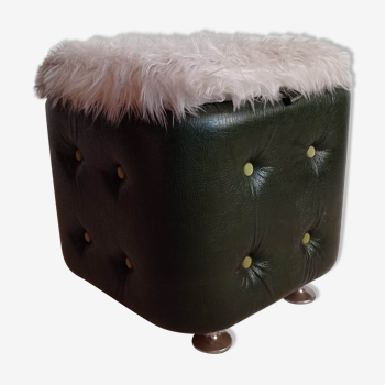 Space pouf with storage from the 70