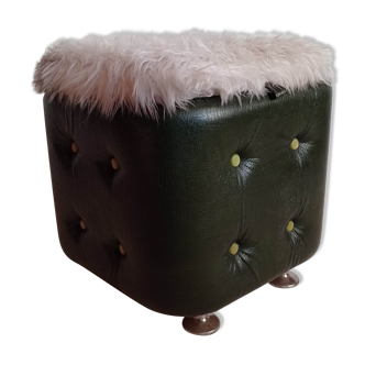 Pouf avec rangements des années 70