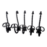 set of 5 twisted iron coat hooks