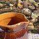 Old glazed terracotta pitcher