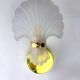 Art Deco shell wall sconce, white frosted glass, France 1970s