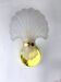 Art Deco shell wall sconce, white frosted glass, France 1970s