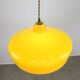 Mid-Century Italian Brass and Yellow Glass Pendant Lamp