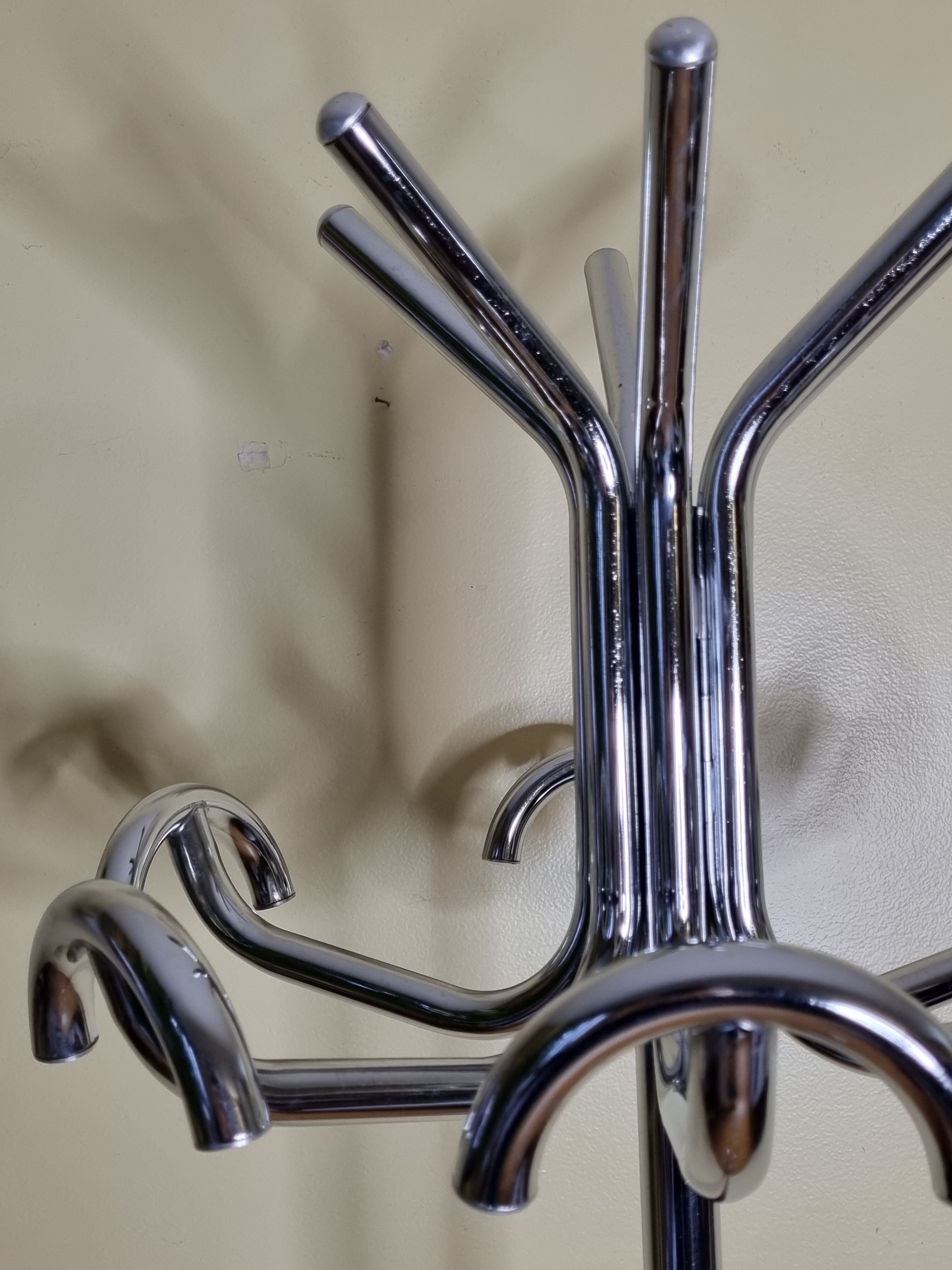 Portemanteau vintage en métal chromé, années 50-60