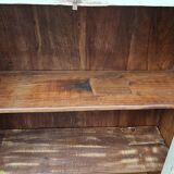 Ancienne armoire vitrée Art déco en teck birman