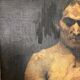 Oil on panel by Alain Beaufreton academic nude male