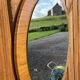 vintage teak wood wall mirror
