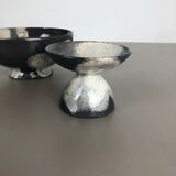 Set of 3 grey ceramic studio pottery vase objects by Otto Keramik, Germany 1980s