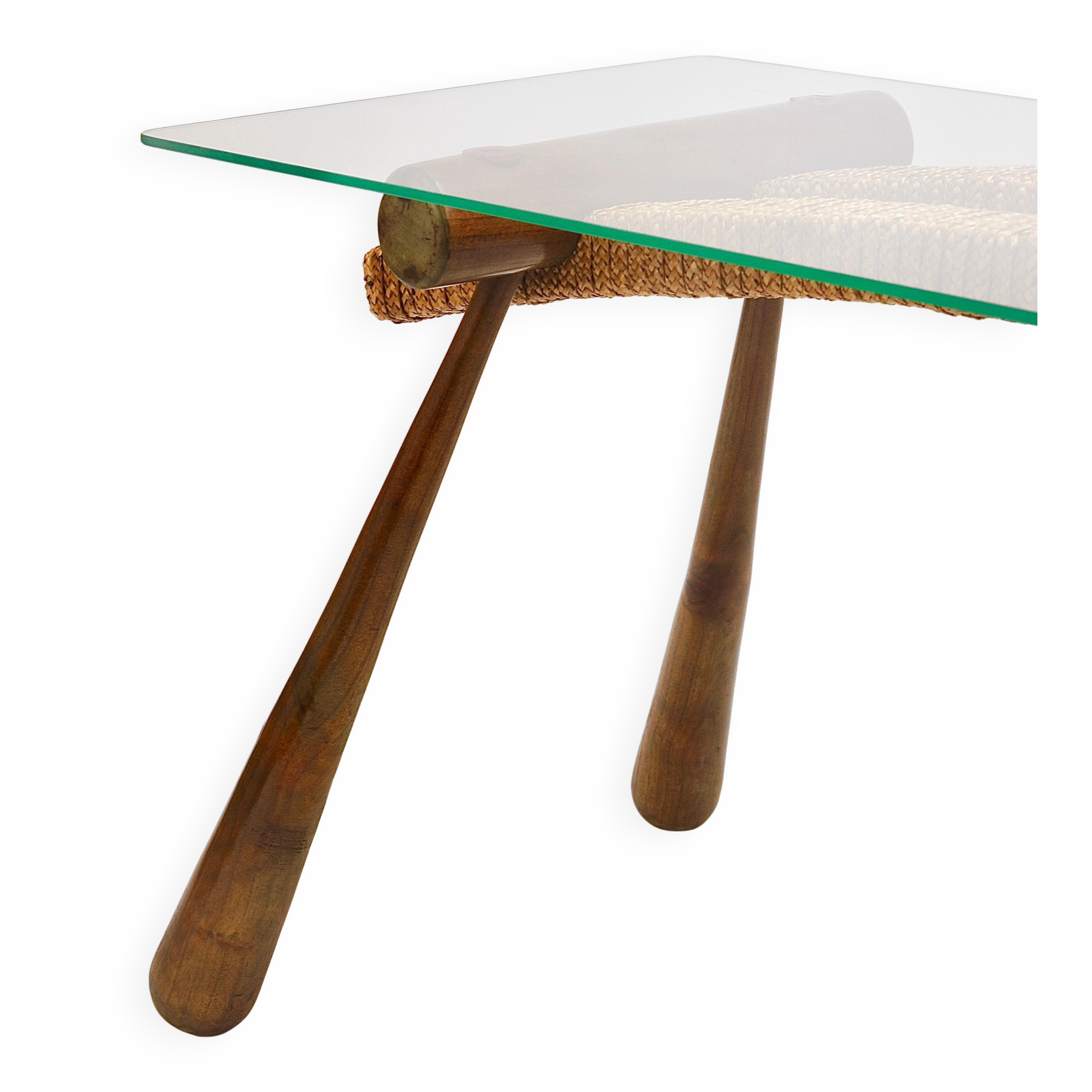 Mid-century side table by Max Kment, maple, cord, Austria, 1950s