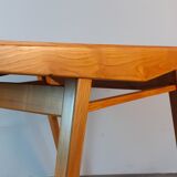 Extendable table in ash by Drevotex, vintage Czechoslovak 1950s