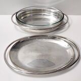 Plat de chevreuil plaqué argent avec casserole en verre pyrex par Sabattini, Italie