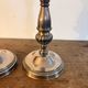 Pair of Silver-Plated Metal Candle Holders with Fluted Design in Louis XVI Style from the 19th Century