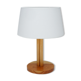 Lampe de table en bois à fut trilobé circa 1970