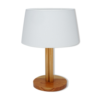 Wooden table lamp with trilobed barrel circa 1970