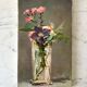 Painting oil on canvas bouquet of flowers old