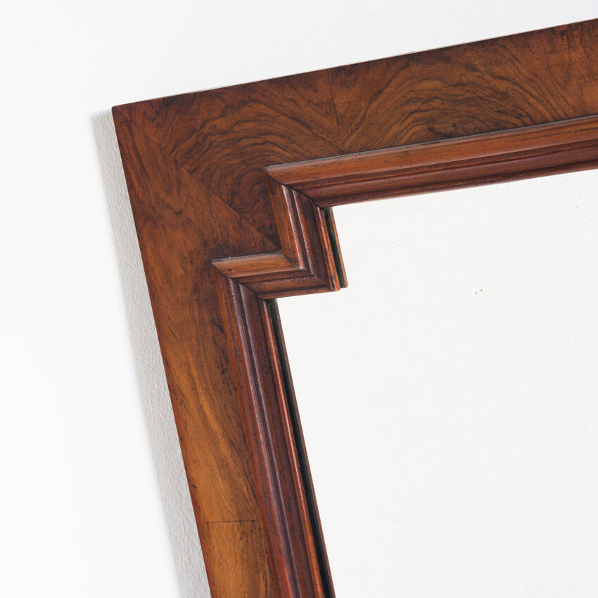 Vintage mirror with walnut frame. France, 1940