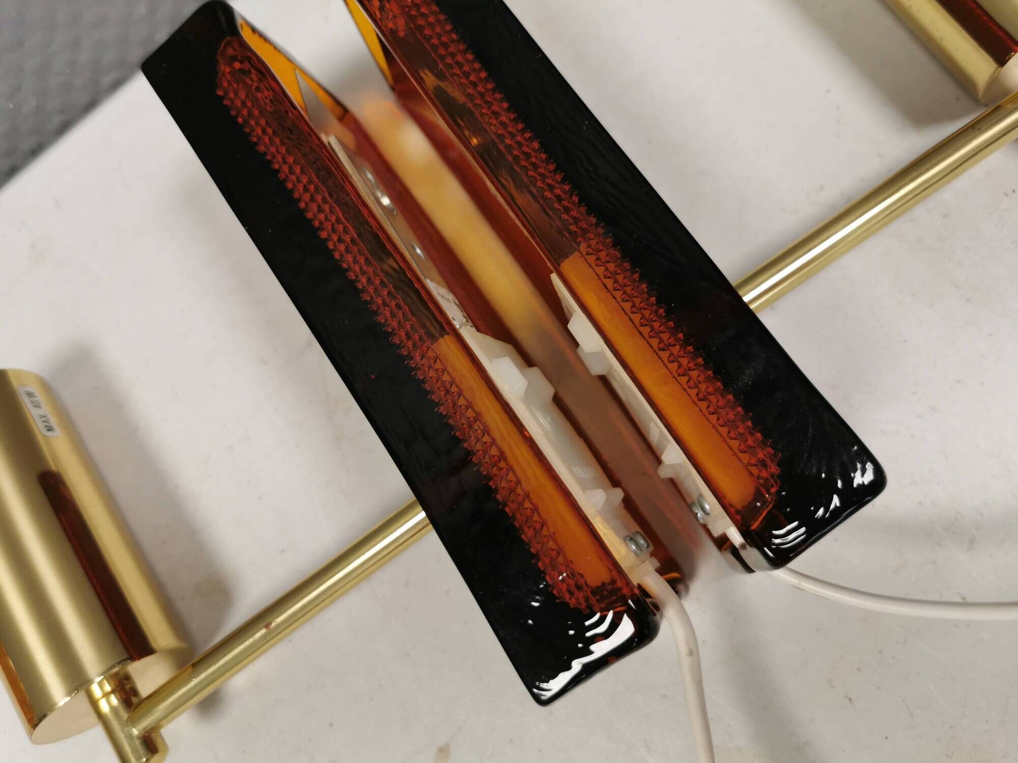 Wall lamps by Danish Vitrika with glass produced at Örrefors glass Sweden