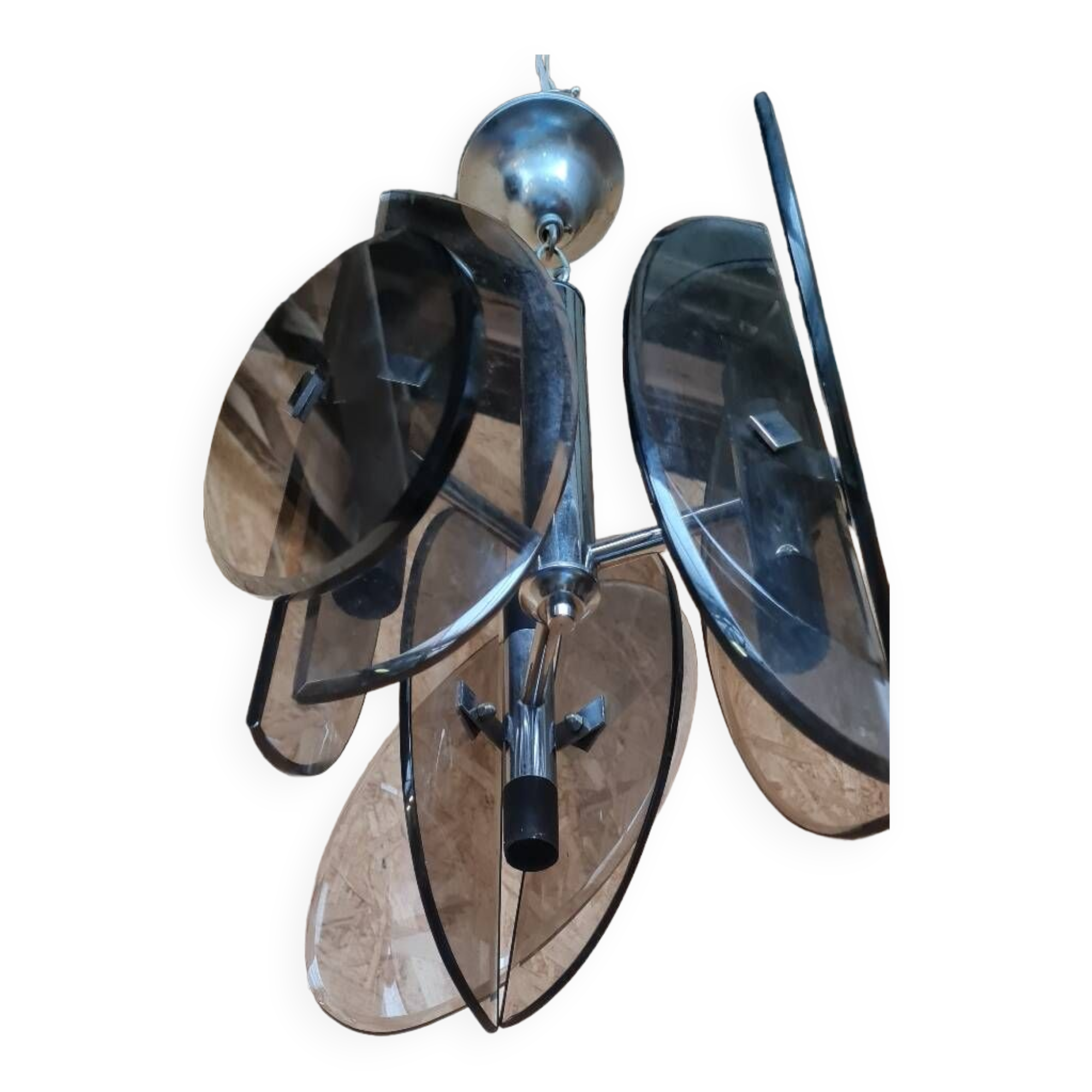 De Veca Chandelier in Smoked Murano Glass