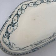 Ravier ancien en terre de fer – Salins Récamier – plat faïence français