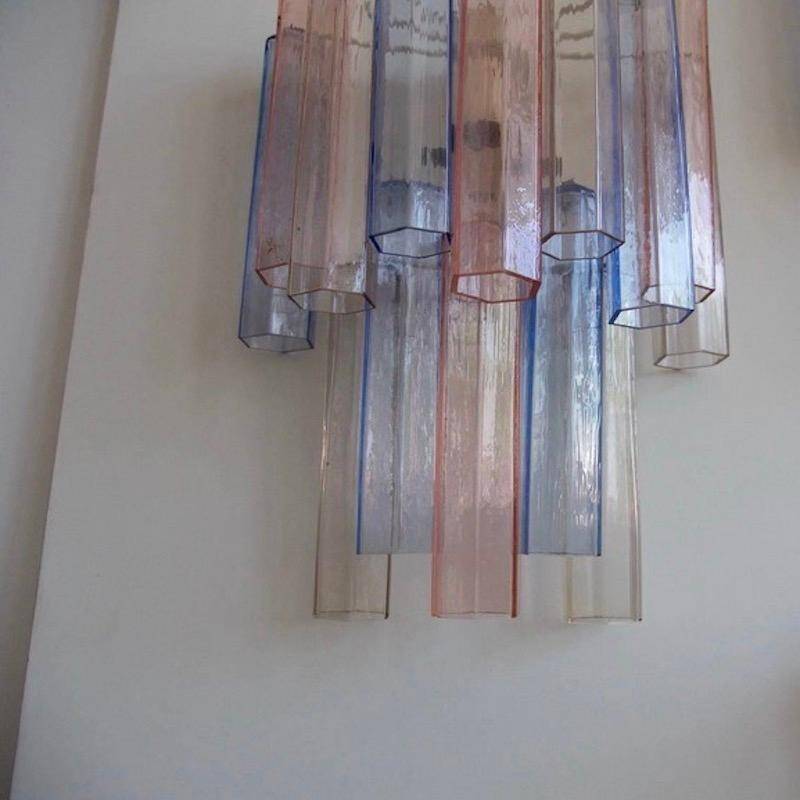 Aureliano Toso wall light in pink and blue Murano glass