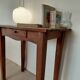 Old solid wood console - drawer - curved line - chic country style