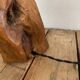 Wooden lamp, new fabric cable, cardboard lampshade