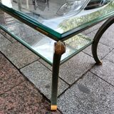 Table basse Pierre Vandel avec deux plateaux verre