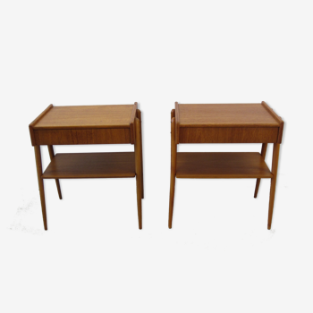 Paire de tables de chevet scandinaves AB Carlström & Co Möbelfabrik