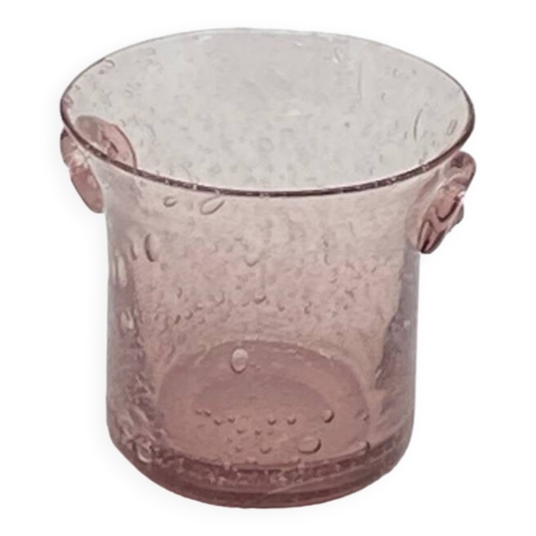 Seau à glaçons / à glace verre bullé, vintage