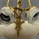 Art Deco chandelier. Marble, solid gilded bronze.