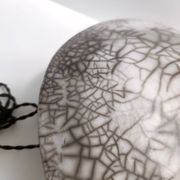 Lampe postmoderne en céramique Raku grise faite à la main, signée, Italie