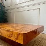 Rochebobois elm burl coffee table, 1970s