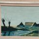 Swedish Oil on Canvas – “Farm by the Lake” by Bengt Hillgrund