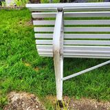 Banc de jardin ancien avec pieds en métal